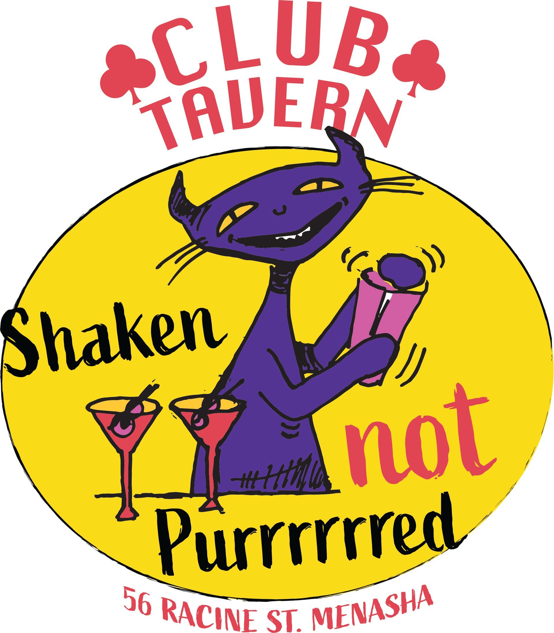 Cat mixing martini illustration