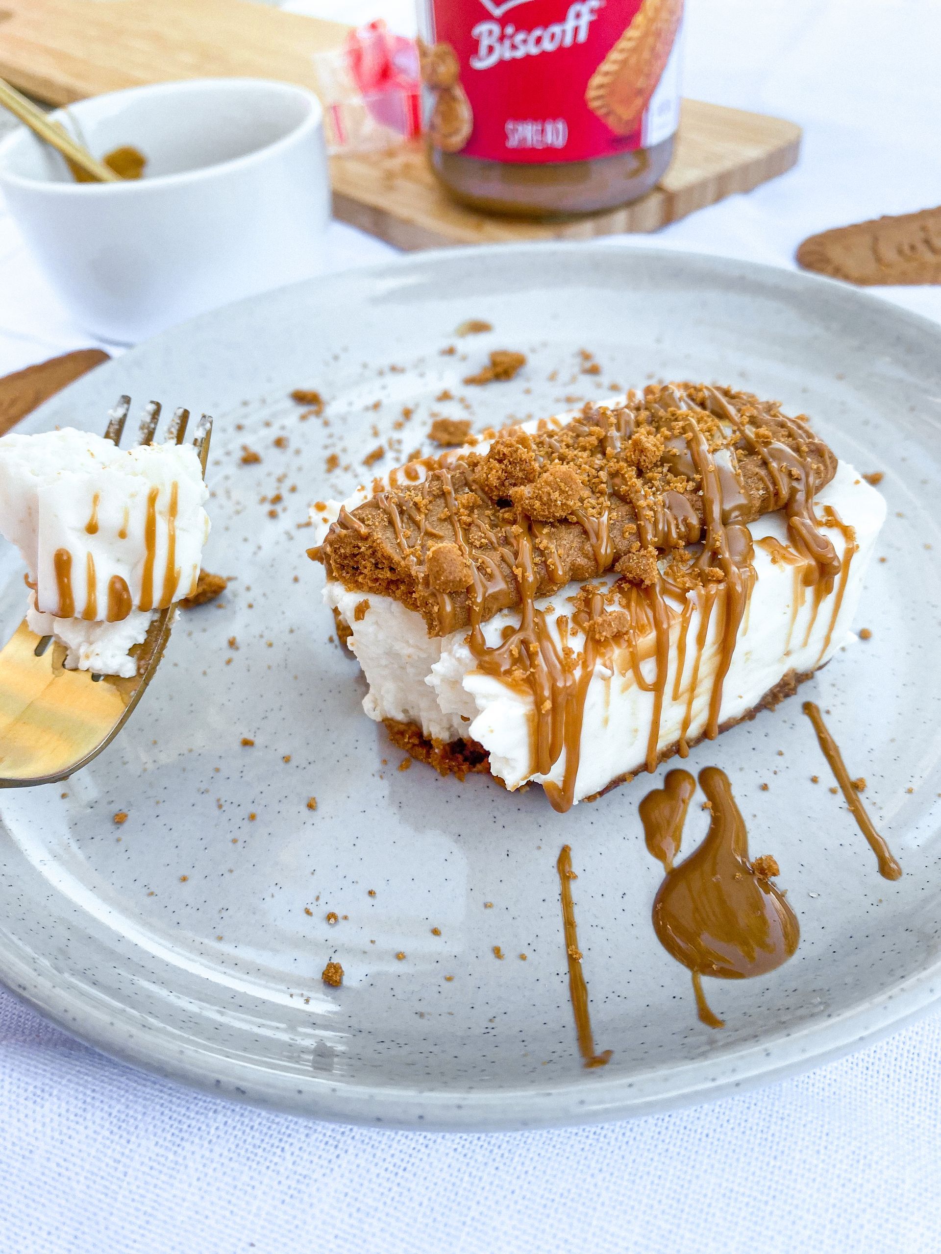 A piece of cake on a plate with a fork