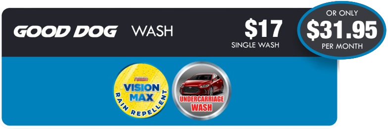 A good dog wash advertisement with a price of $ 17 and $ 31.95 per month.