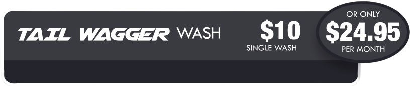 A sign that says tail wagger wash for $10
