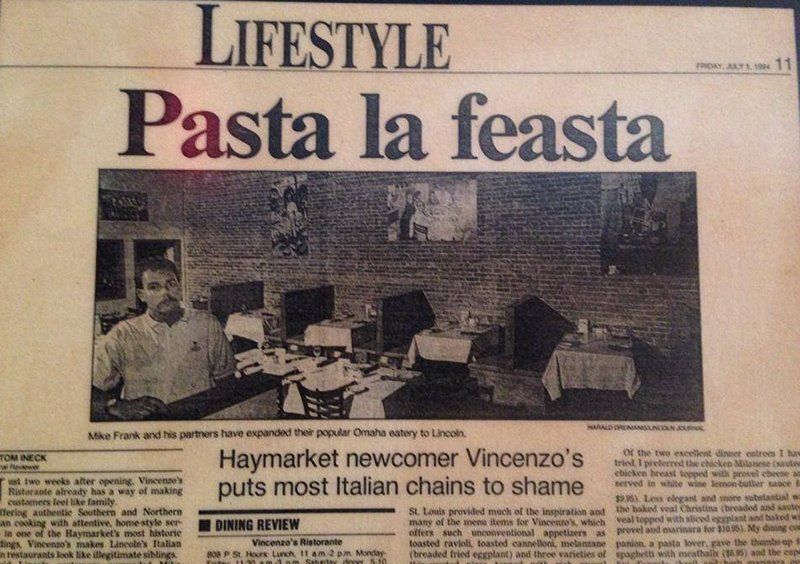 Vincenzo's On The Newspaper — Vincenzo's — Omaha, NE