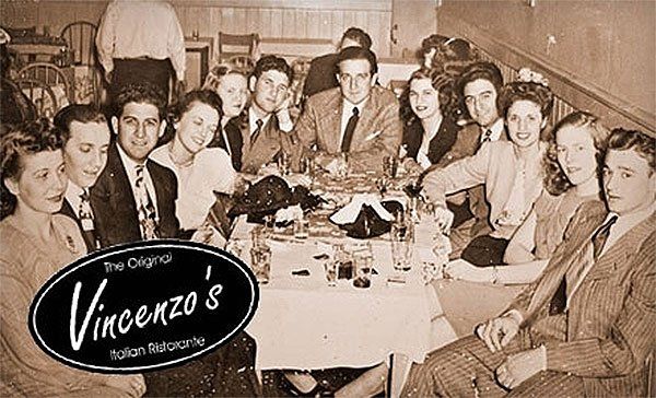 Old Photo Of People Dining In The Restaurant — Vincenzo's — Omaha, NE