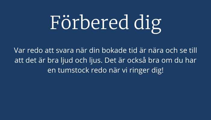 En blå bakgrund med vit text där det står forbered dig