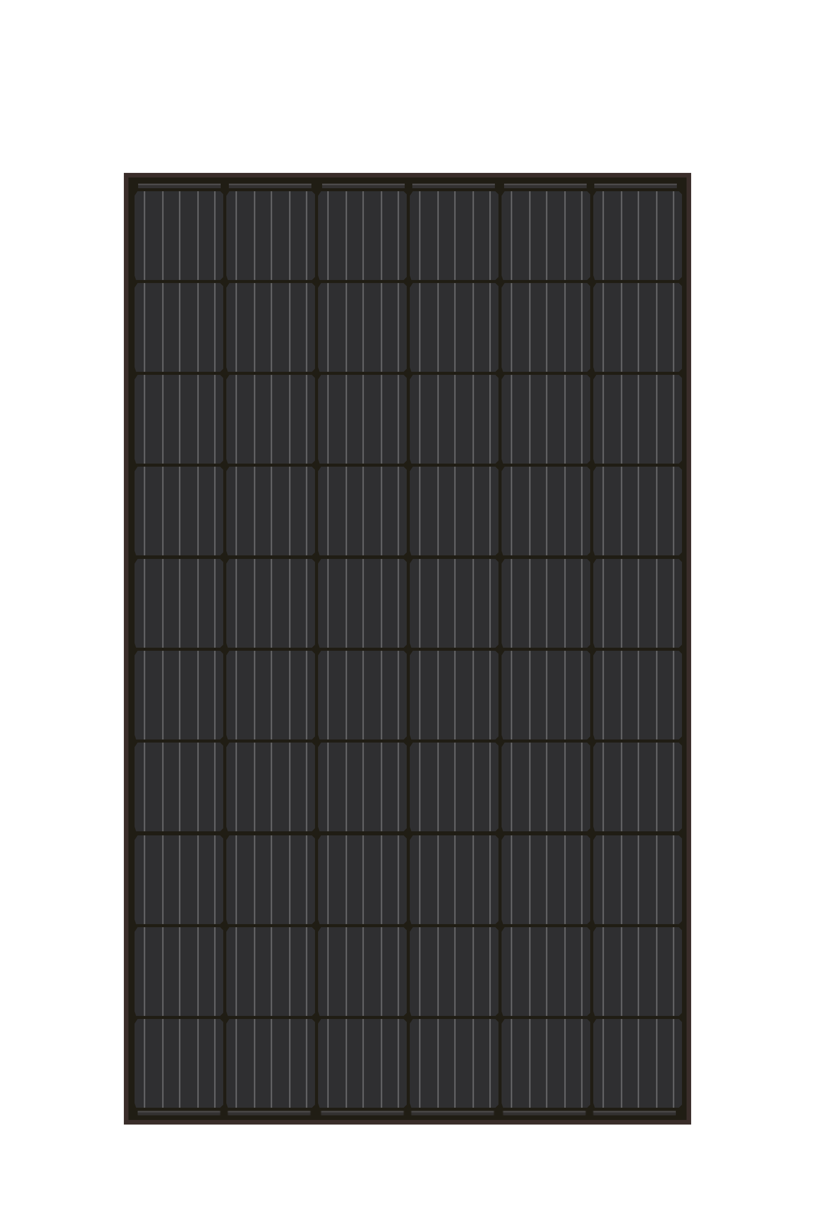 En svart solpanel visas på en vit bakgrund.