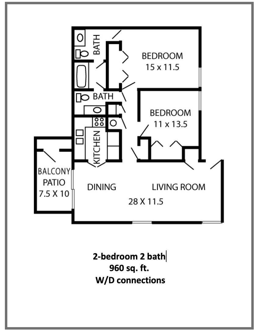 Floor plan 2 bed 2 bath