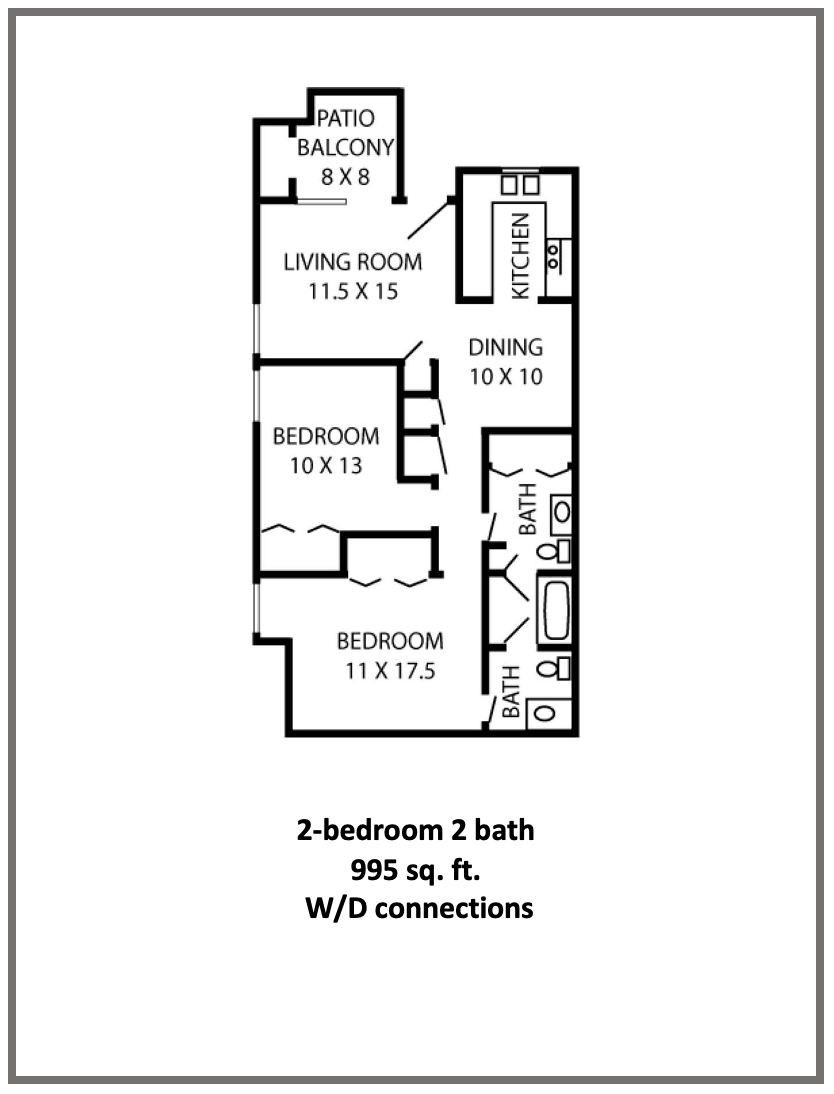 Floor plan 2 bed 2 bath