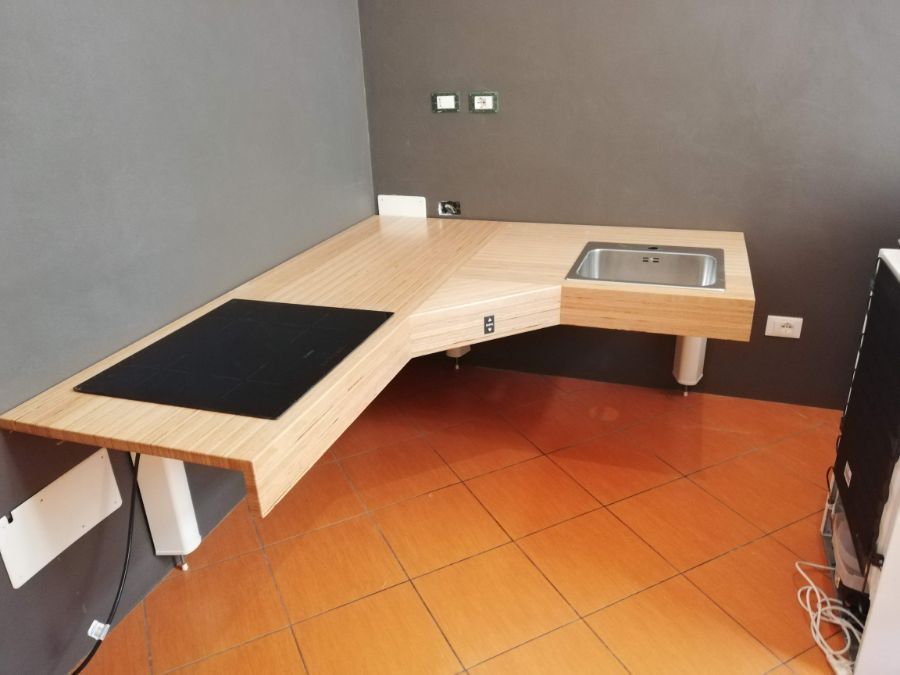 piano cucina in legno