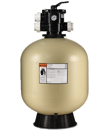 A large swimming pool filter on a white background.