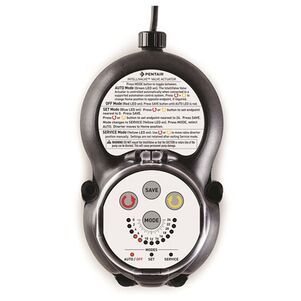 A close up of a remote control on a white background.