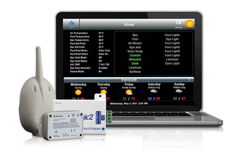 A laptop computer with a weather forecast on the screen
