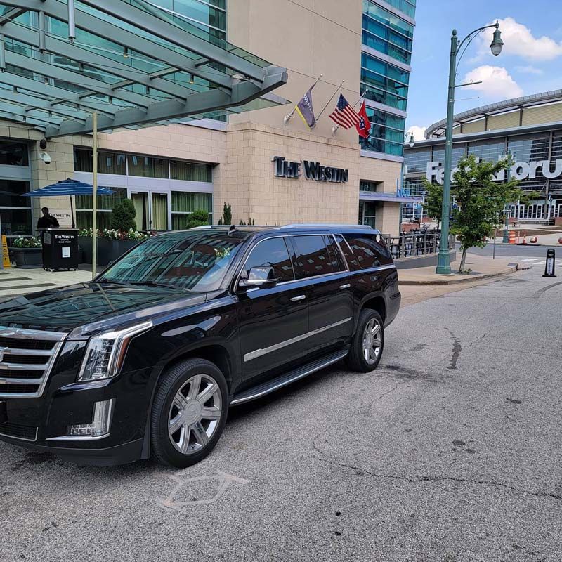 Black SUV parked in front of