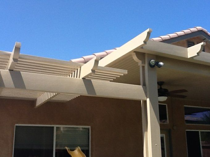 Front Yard Lattice And Solid Roof  – Bakersfield, CA – Bakersfield Patios Covers