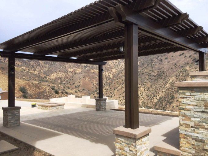 Oak Colored Small Gazebo – Bakersfield, CA – Bakersfield Patios Covers
