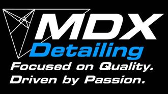 A logo for mdx detailing focused on quality driven by passion