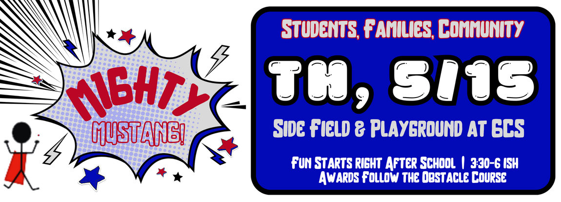 A blue sign that says students families community on it