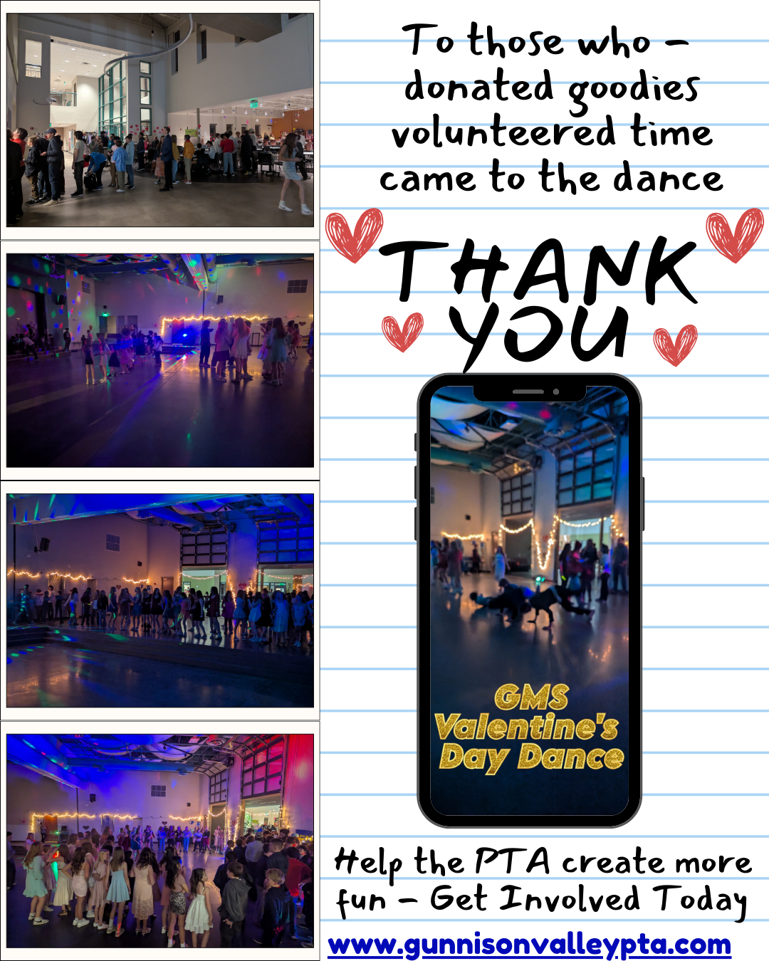 Woman smiling in front of a teacher's lounge. Counter with toaster, warmer, snacks, and a sign that says