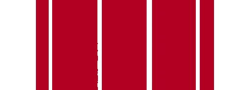 Vertical red and white striped background.