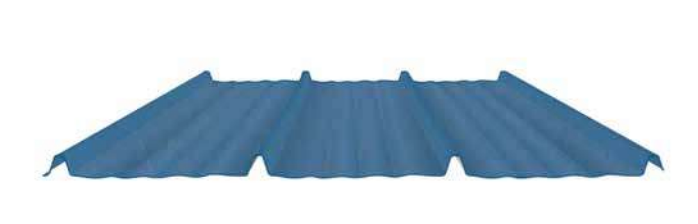 Blue corrugated metal roofing sheets.