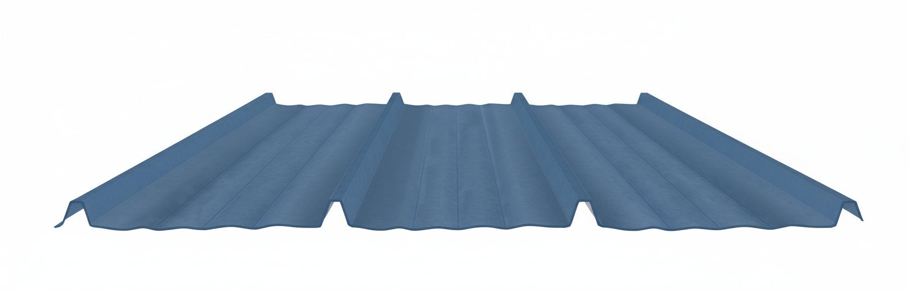 Blue corrugated metal roof.