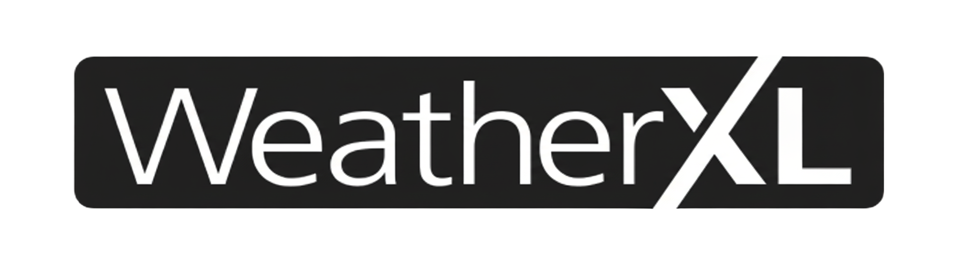 WeatherXL logo in white text on a black rectangle.