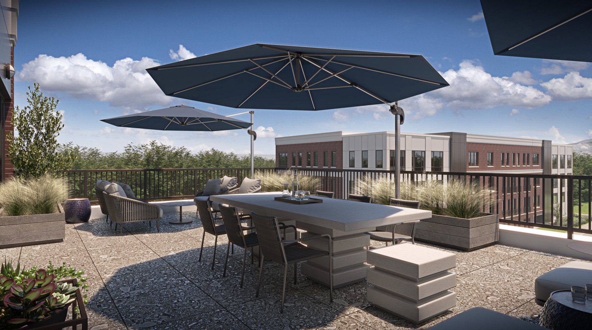 rooftop outdoor space at luxury apartments in northern NJ