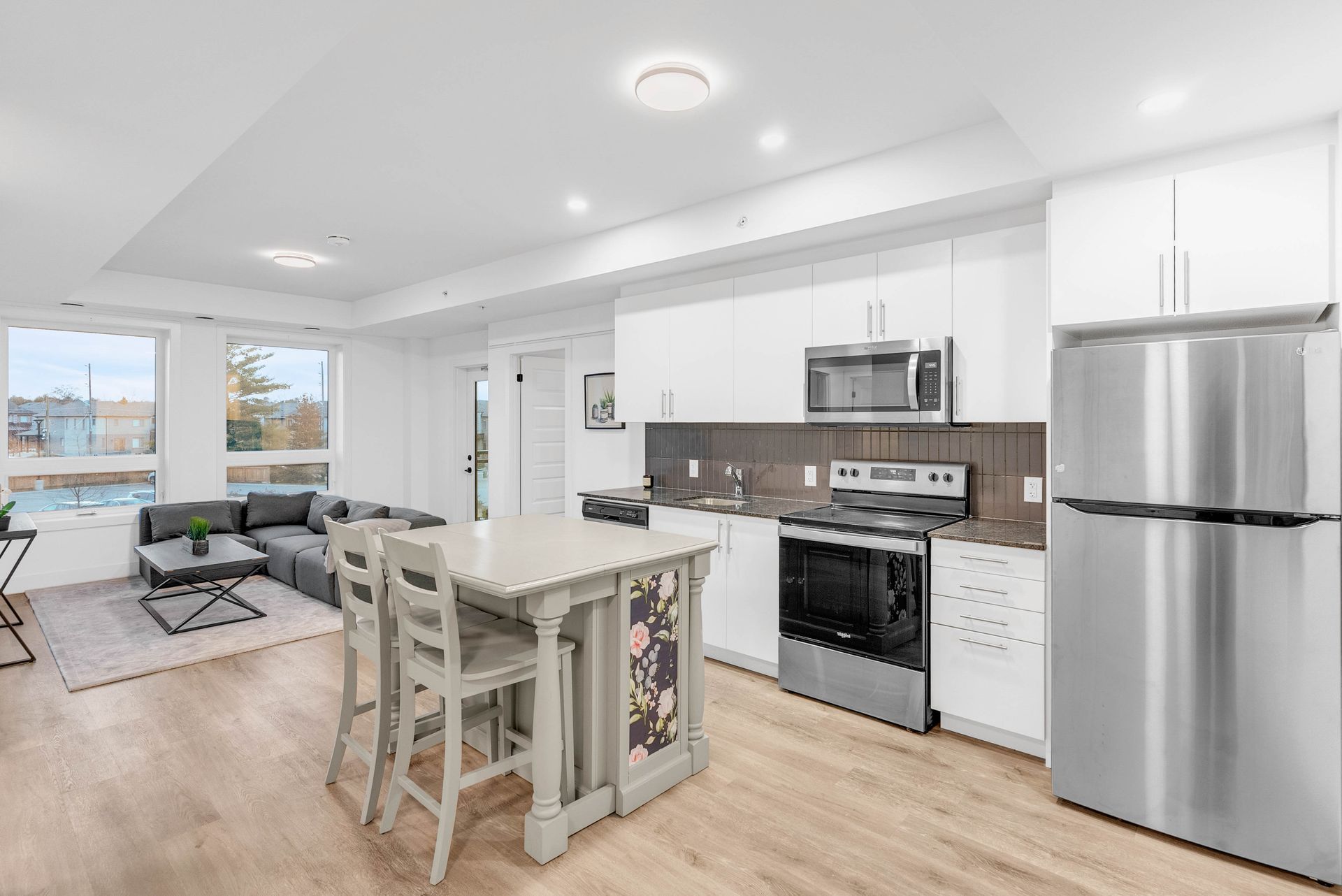 Condo Kitchen & Living Room