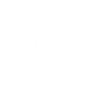 A white logo for a real estate brokerage company on a white background.