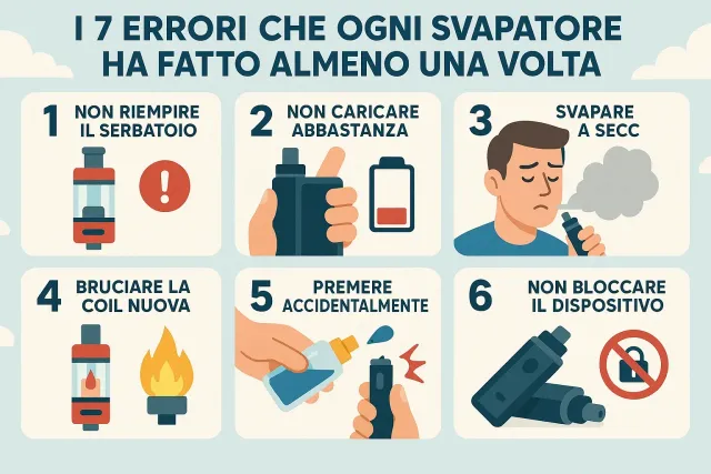 I 7 errori che ogni svapatore ha fatto almeno una volta