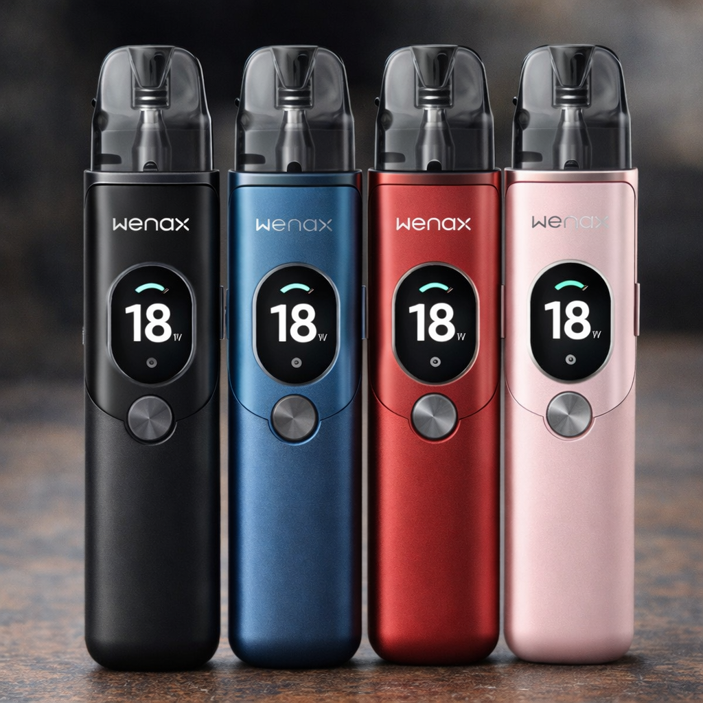 GeekVape Wenax Q2 pod mod MTL con design compatto, batteria integrata e cartuccia per tiro di guanci