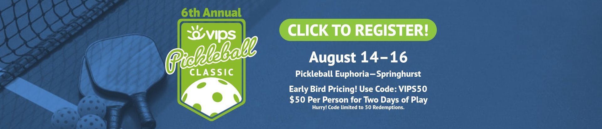 Banner ad for VIPS Day of Giving