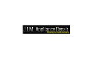 Logo for J.I.M. Appliance Repair, black text on a dark gray rectangle. "We are your local company" below.