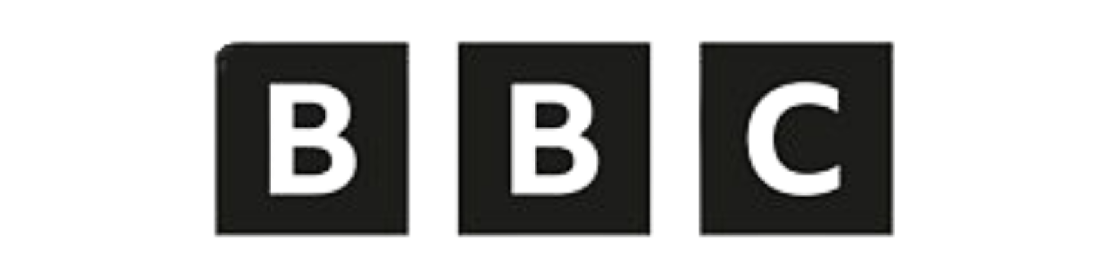 BBC logo in white letters on three black squares
