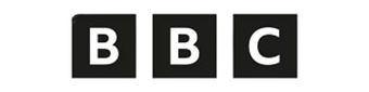 BBC logo in white letters on three black squares