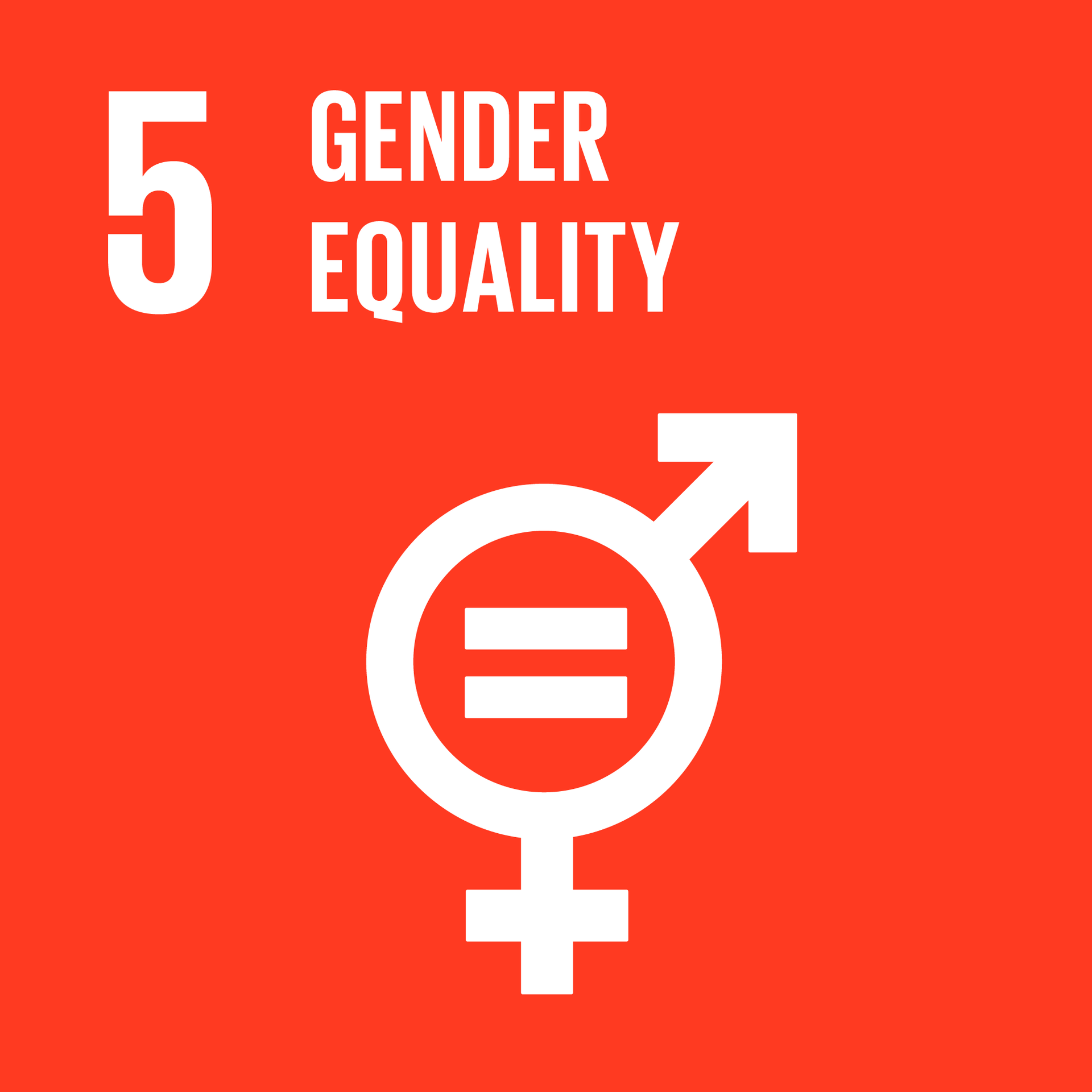 A red background with the words `` gender equality '' and a female and male symbol.