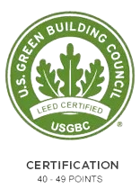 The u.s. green building council leed certified usgbc certification is 40-49 points.