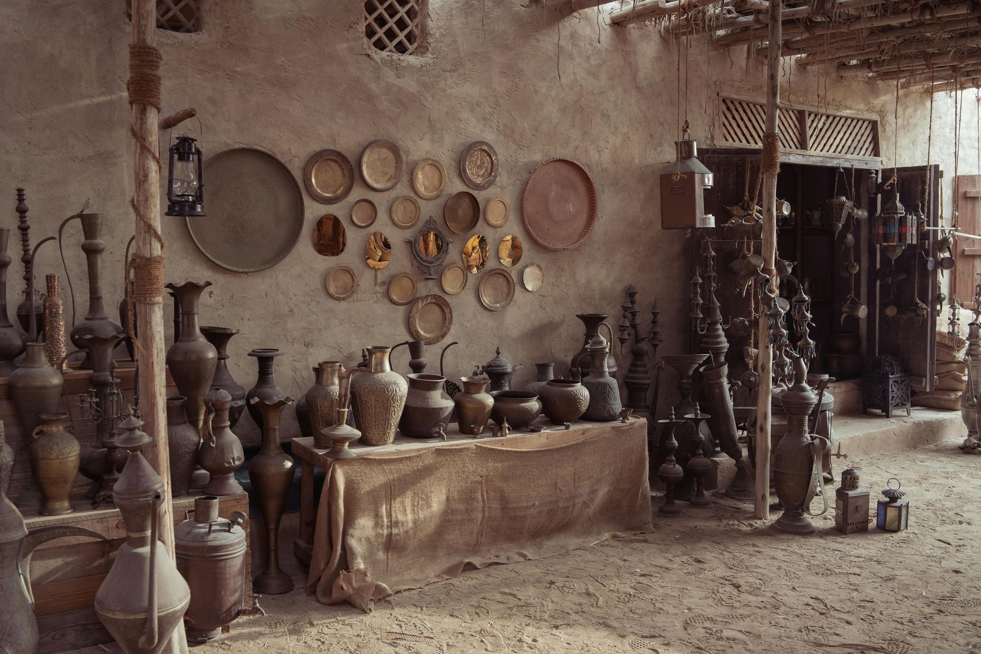 Souk filled with lots of vases and plates