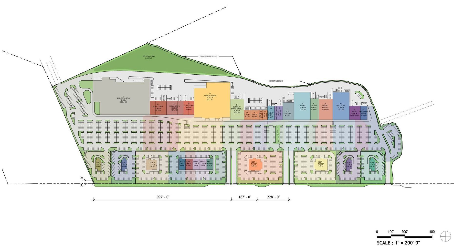 A drawing of a building with a green hill in the background