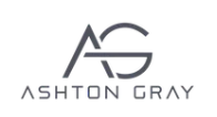 The logo for ashton gray is a gray logo on a white background.