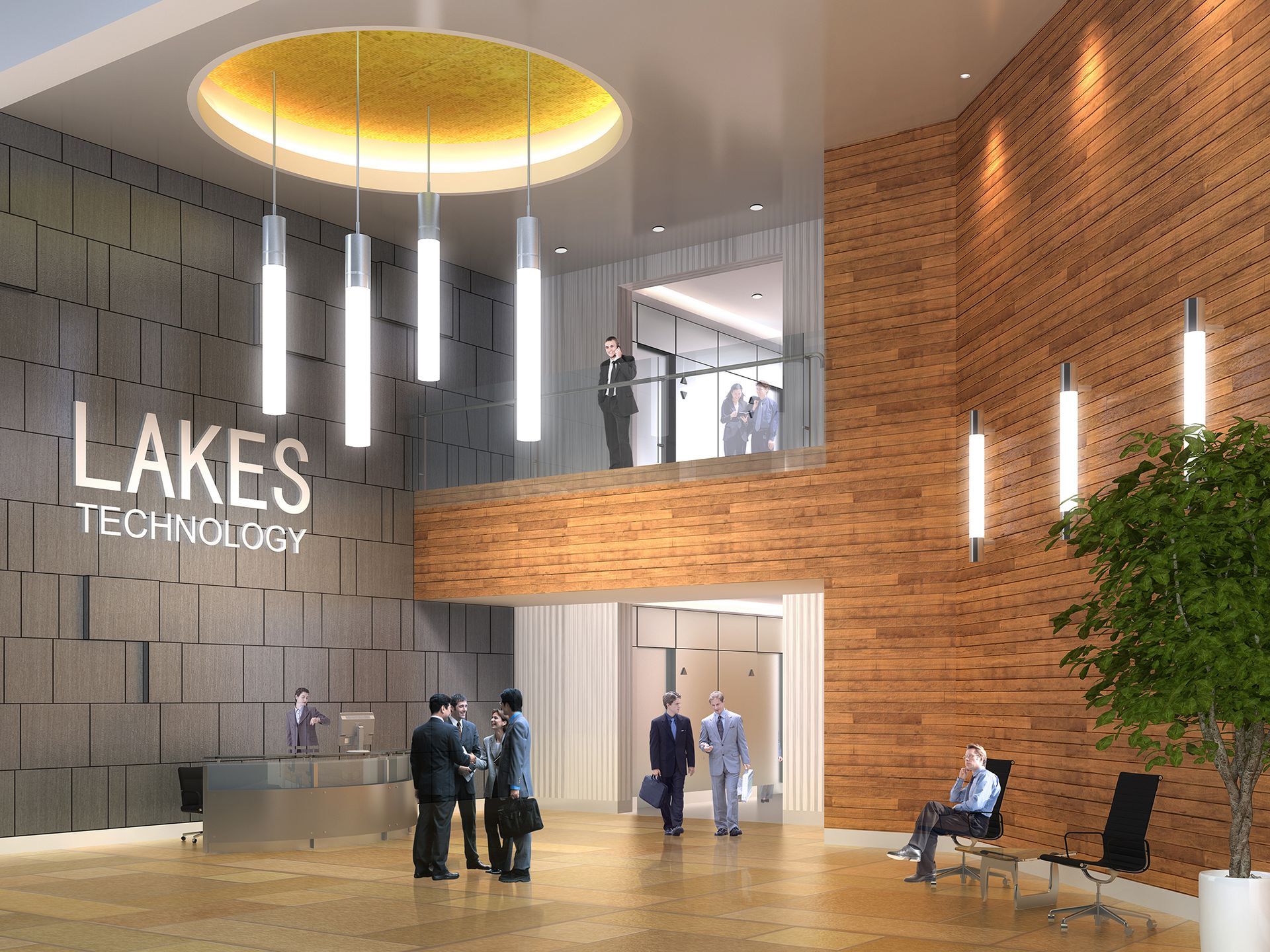 An artist 's impression of the lakes technology lobby