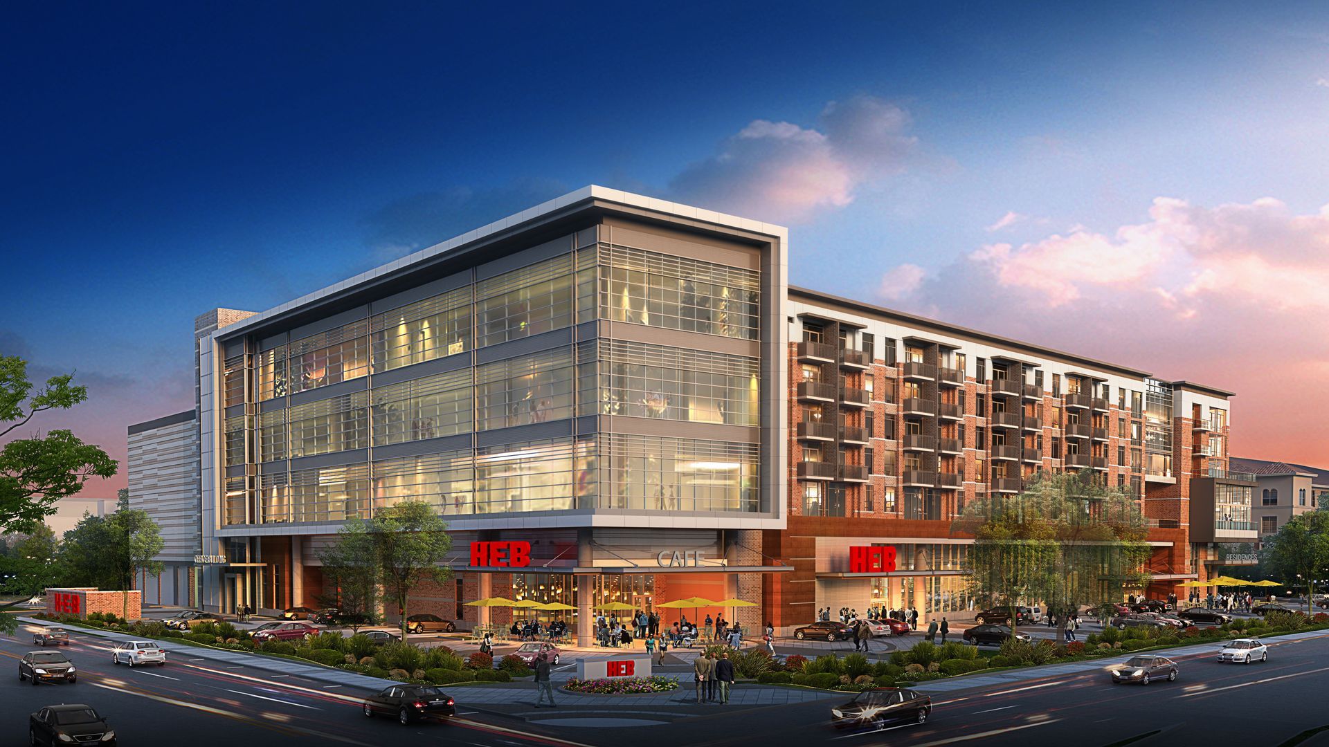 An artist 's impression of a large building with a lot of windows.