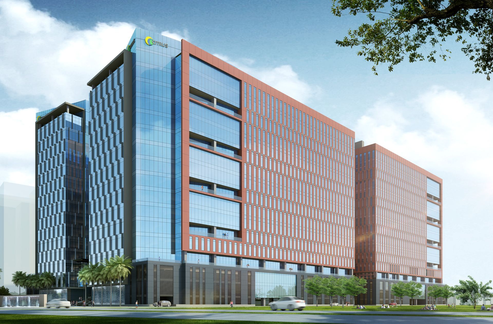 An artist 's impression of a large building with a lot of windows