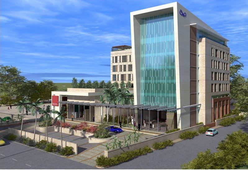 An artist 's impression of a large building with a lot of windows