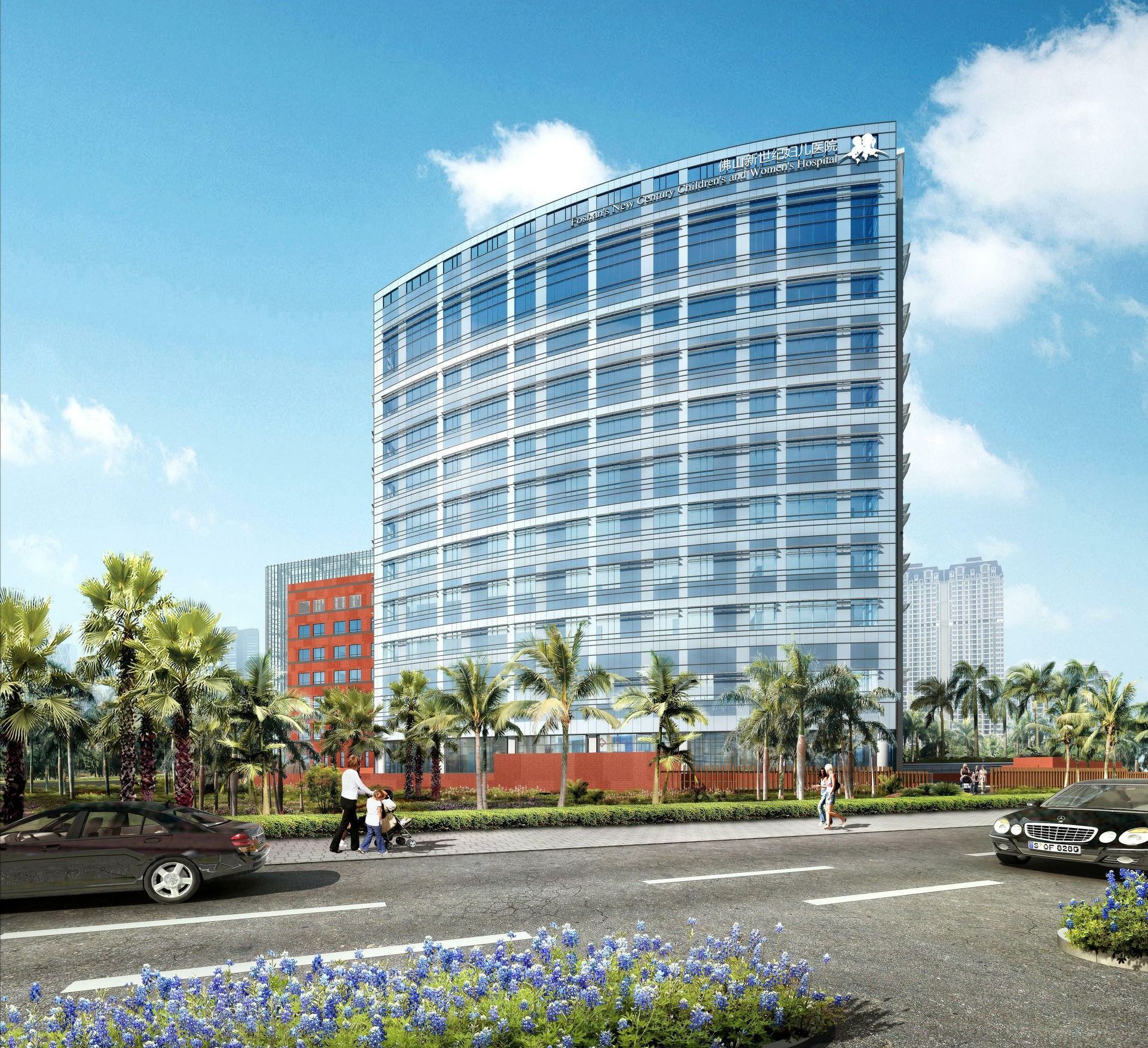 An artist 's impression of a large building with a lot of windows