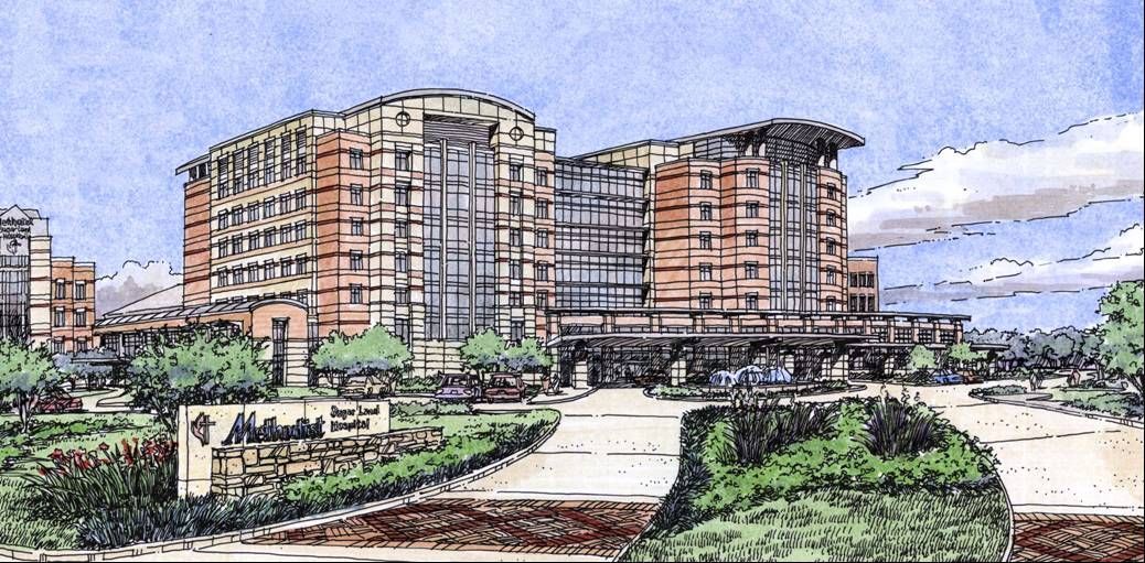 A drawing of a large building with a lot of windows