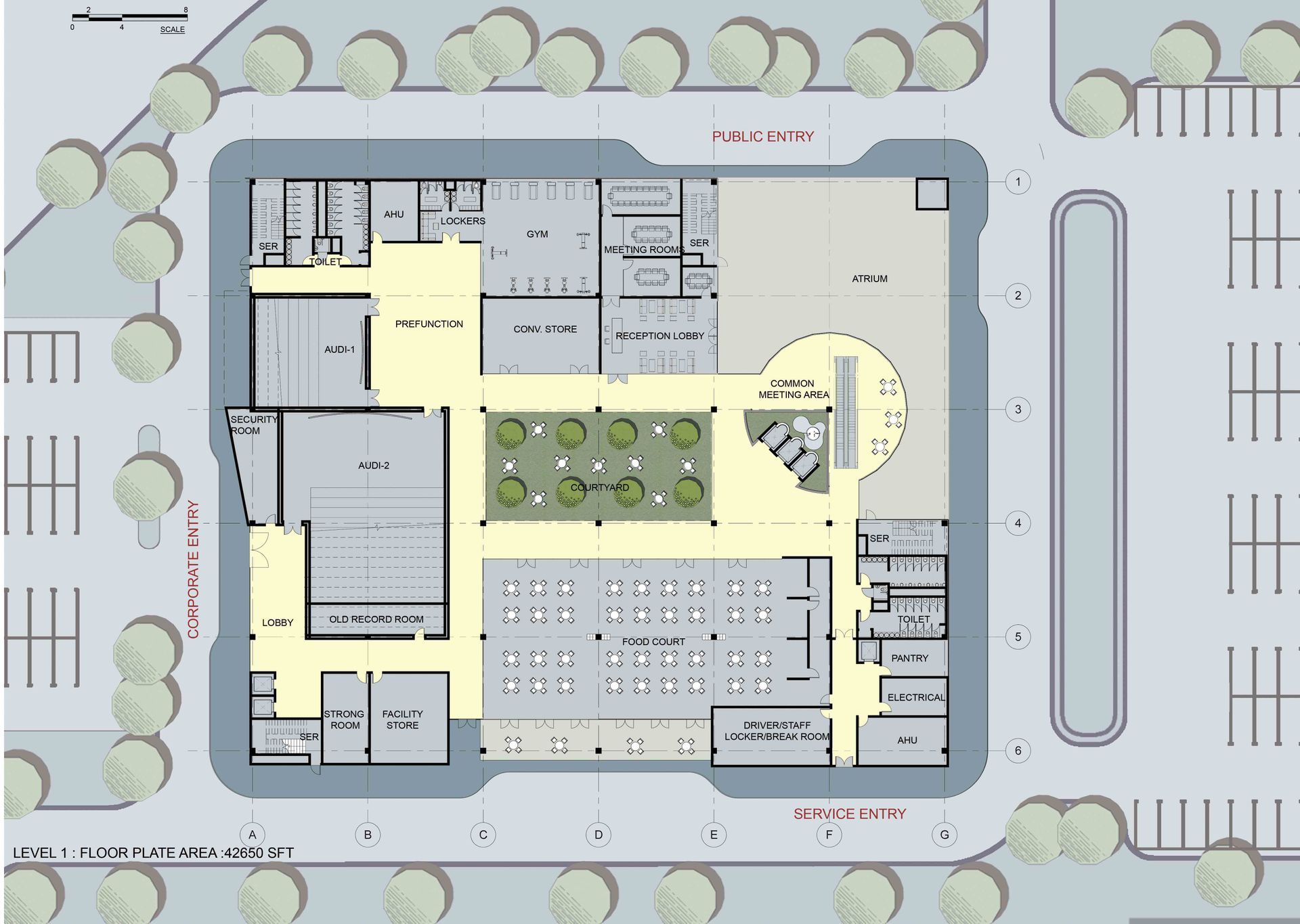 A floor plan of a building with a lot of numbers on it