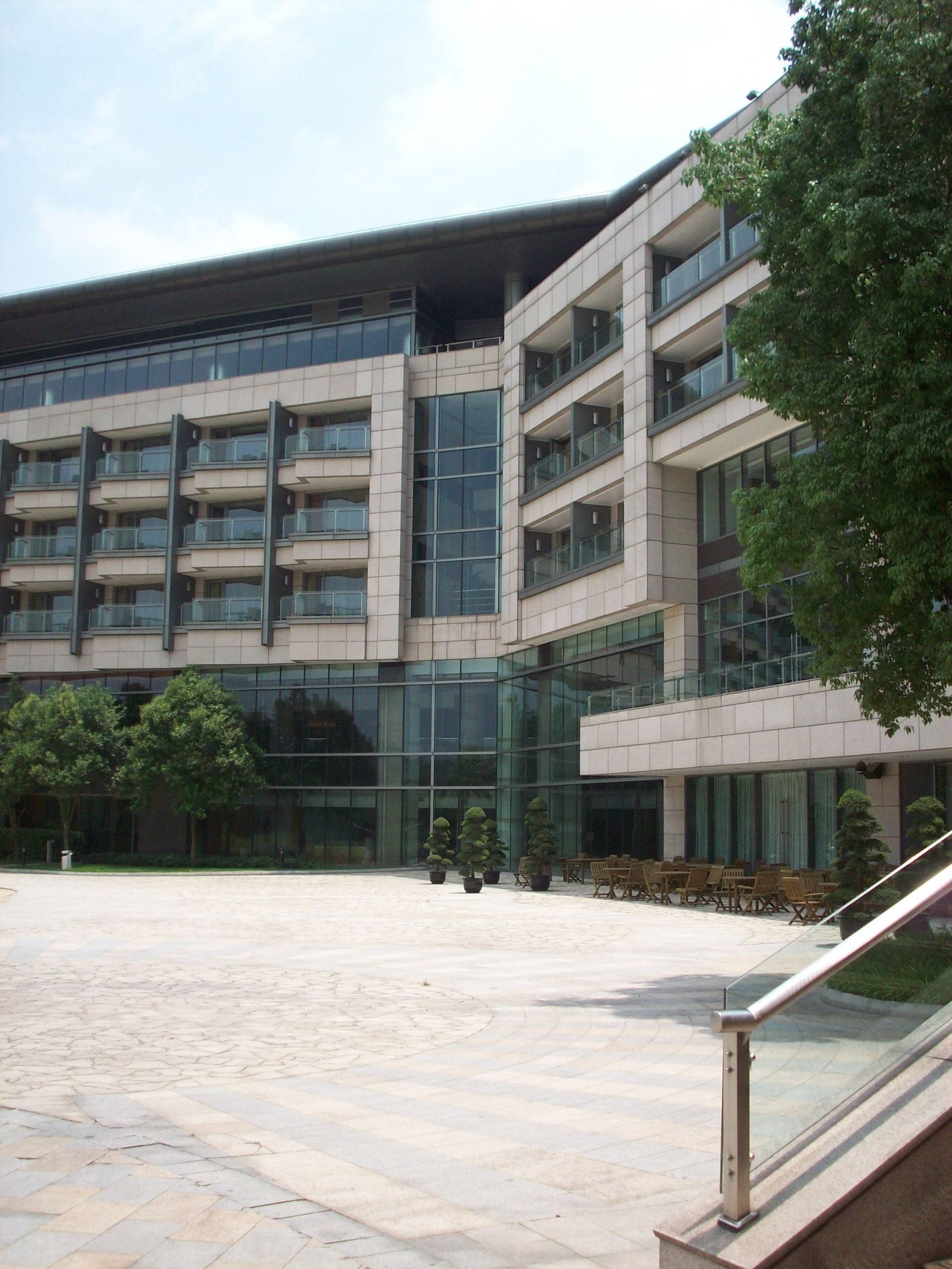 A large building with stairs leading up to it