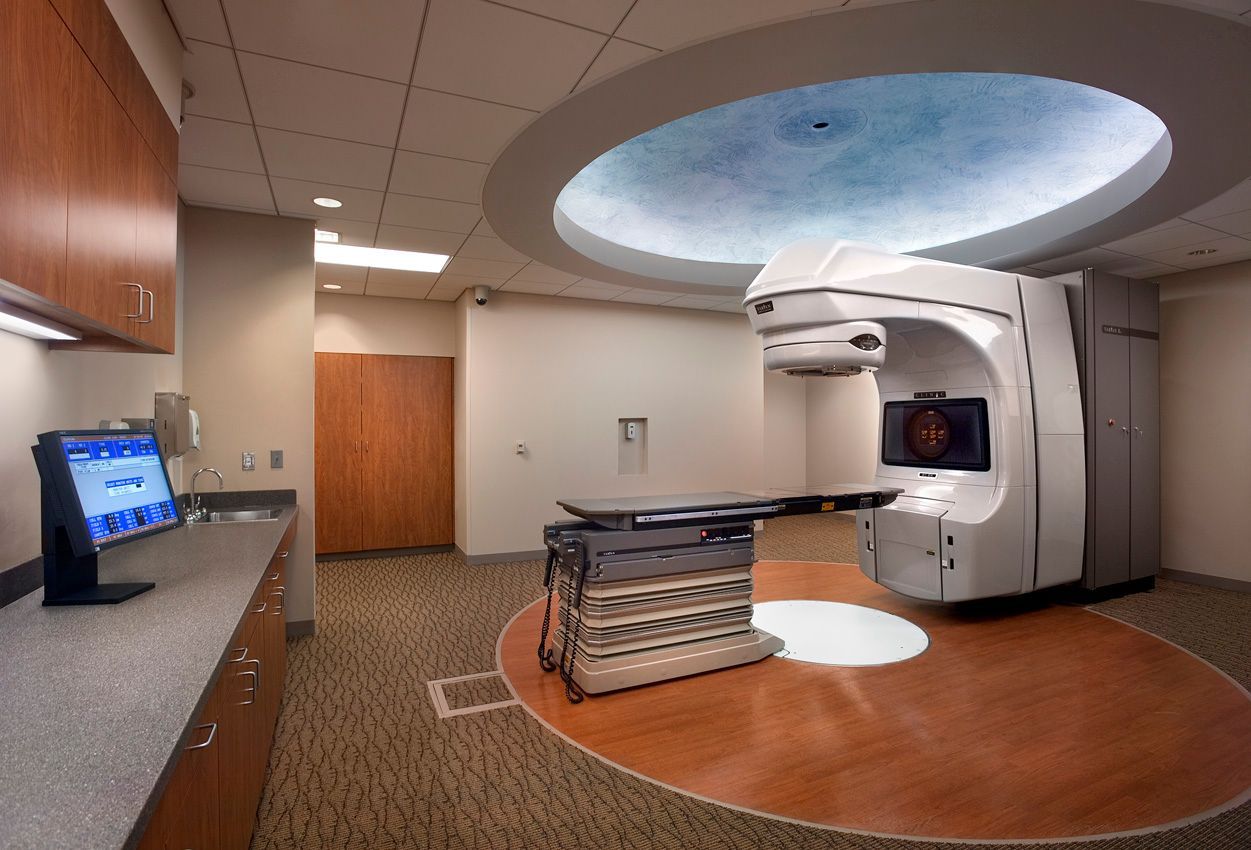 A room with a large machine in the middle of it