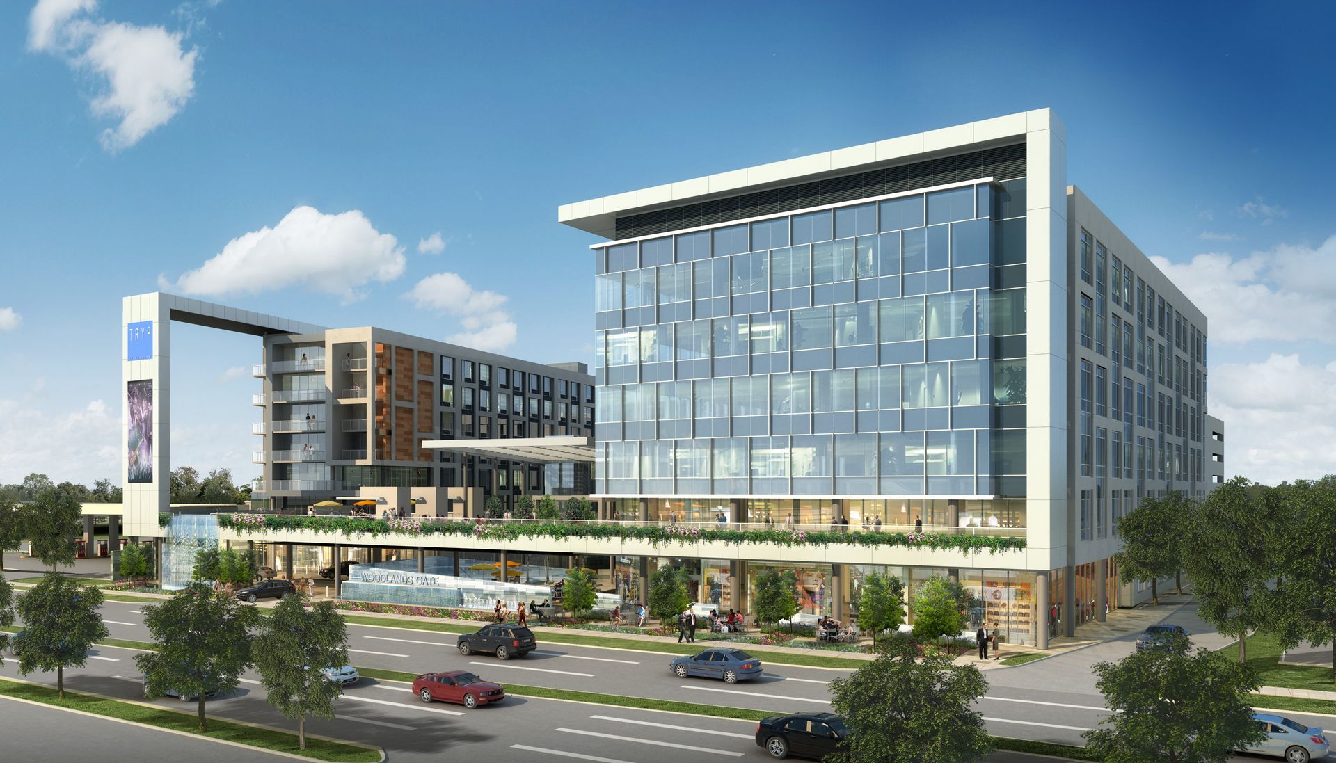 An artist 's impression of a large building with a lot of windows.