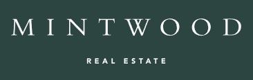The mintwood real estate logo is on a dark green background.