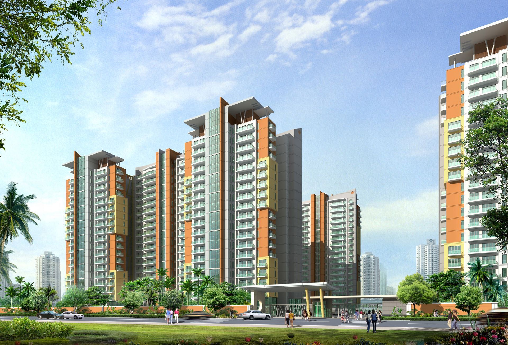 An artist 's impression of a large apartment building